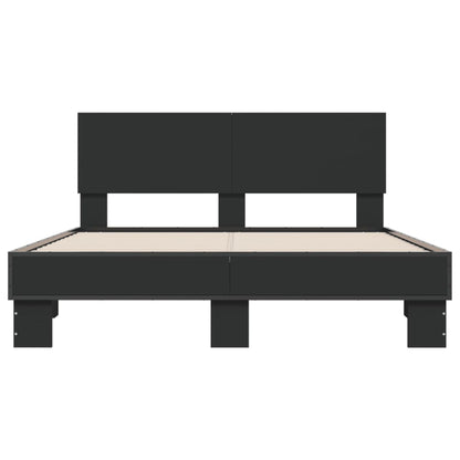 vidaXL Bettgestell Schwarz 140x200 cm Holzwerkstoff und Metall