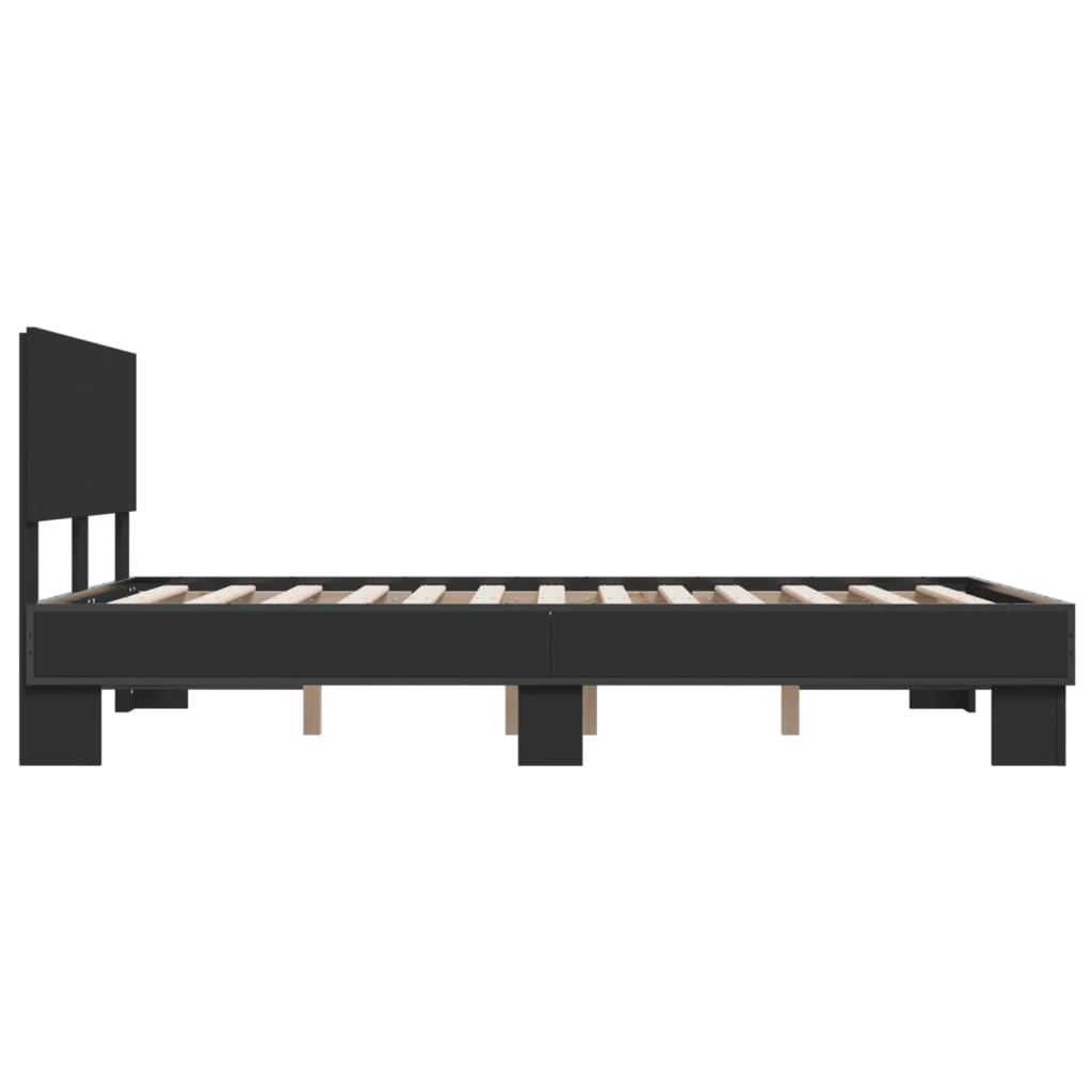 vidaXL Bettgestell Schwarz 140x200 cm Holzwerkstoff und Metall