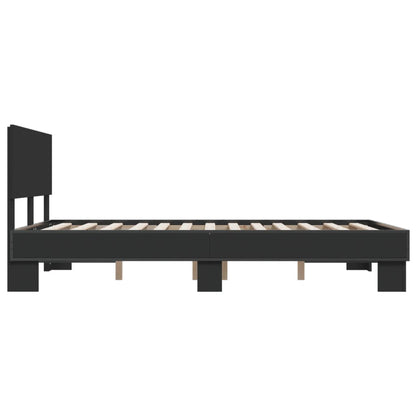 vidaXL Bettgestell Schwarz 140x200 cm Holzwerkstoff und Metall