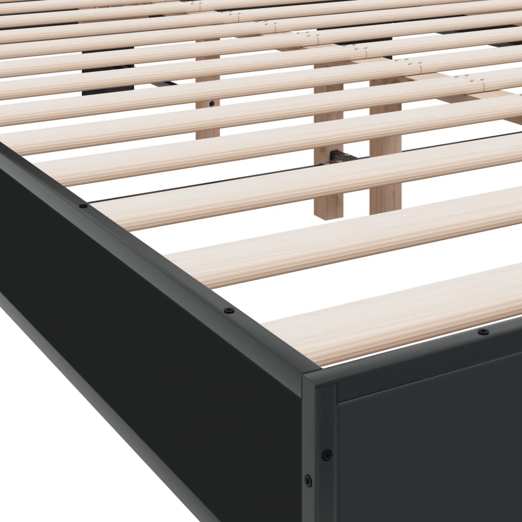 vidaXL Bettgestell Schwarz 140x200 cm Holzwerkstoff und Metall