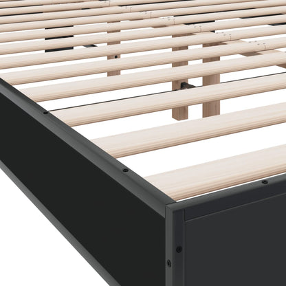 vidaXL Bettgestell Schwarz 140x200 cm Holzwerkstoff und Metall