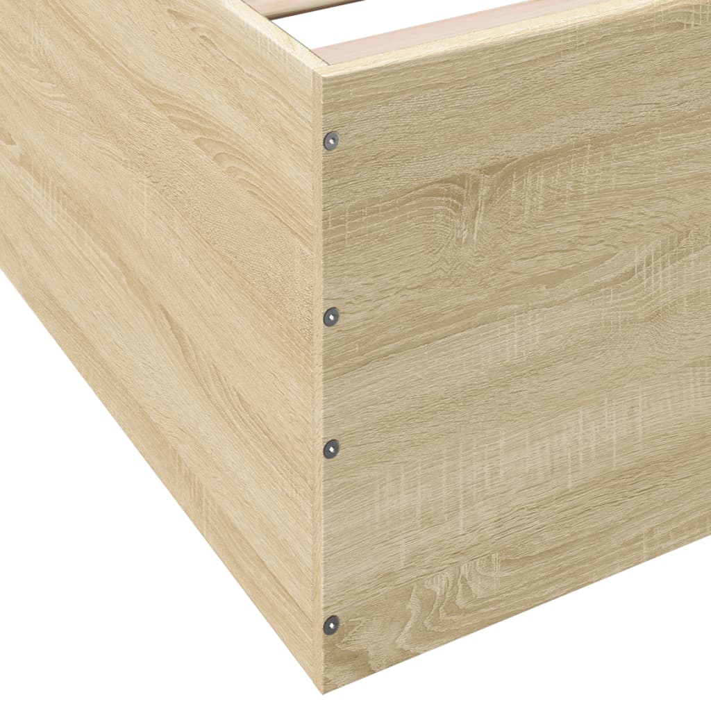 vidaXL Bettgestell Sonoma-Eiche 135x190 cm Holzwerkstoff