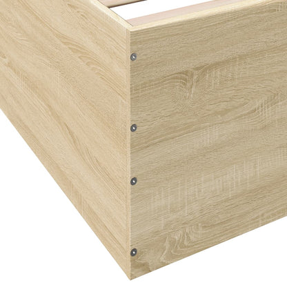 vidaXL Bettgestell Sonoma-Eiche 135x190 cm Holzwerkstoff