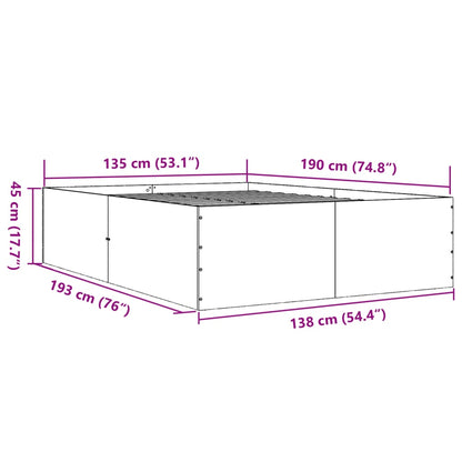 vidaXL Bettgestell Sonoma-Eiche 135x190 cm Holzwerkstoff