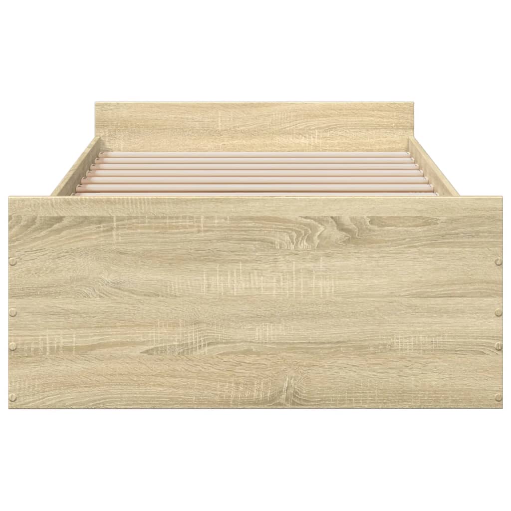 vidaXL Cadre de lit avec tiroirs Chêne Sonoma 90x190 cm Bois d'ingénierie