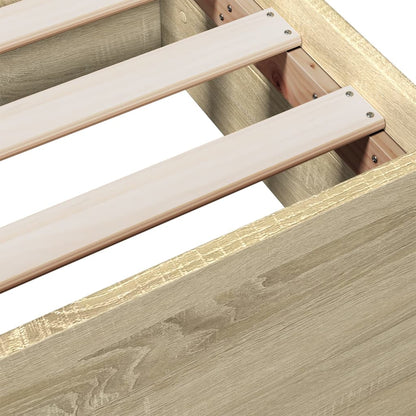 vidaXL Cadre de lit avec tiroirs Chêne Sonoma 90x190 cm Bois d'ingénierie