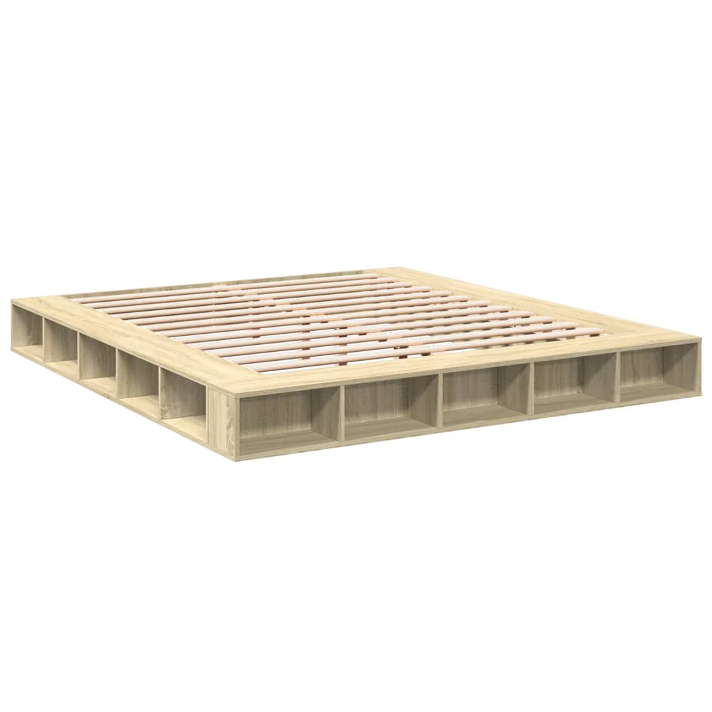 vidaXL Bettgestell Sonoma-Eiche 180x200 cm Holzwerkstoff