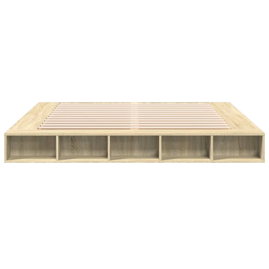 vidaXL Bettgestell Sonoma-Eiche 180x200 cm Holzwerkstoff