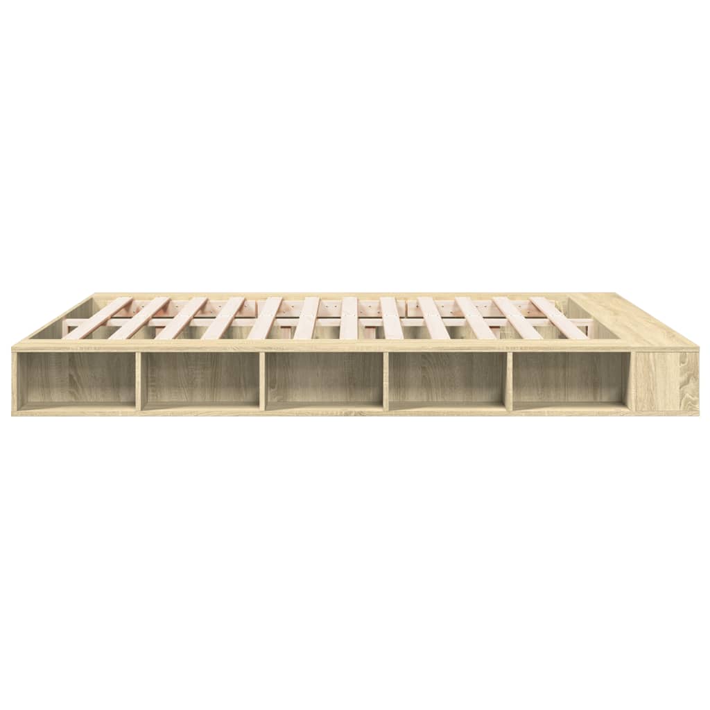 vidaXL Bettgestell Sonoma-Eiche 180x200 cm Holzwerkstoff