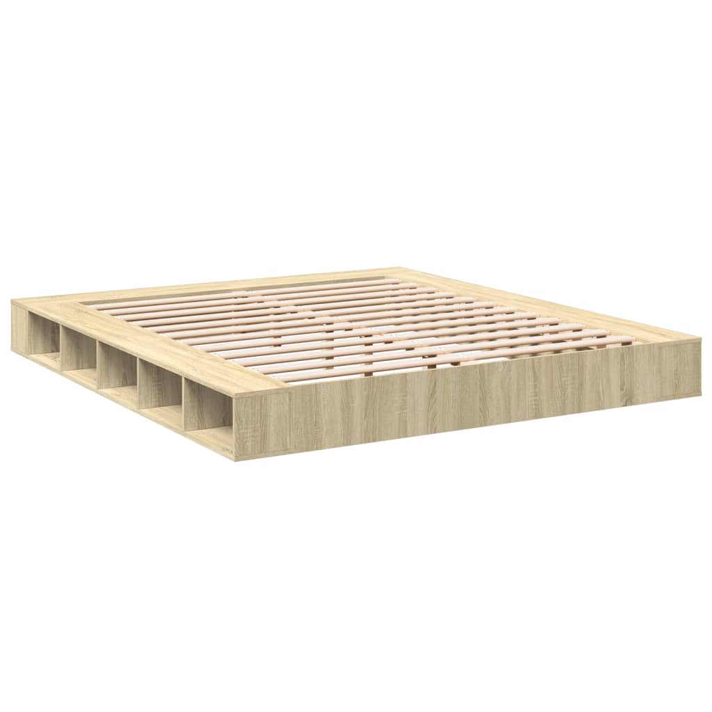 vidaXL Bettgestell Sonoma-Eiche 180x200 cm Holzwerkstoff