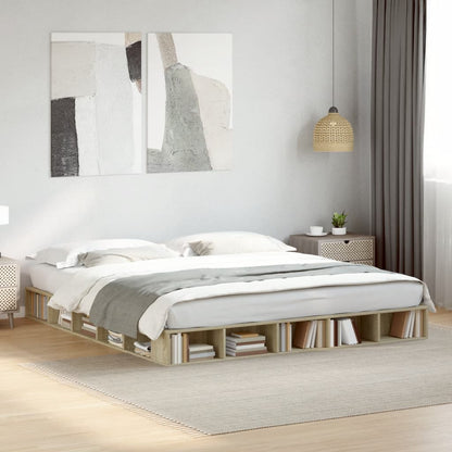 vidaXL Bettgestell Sonoma-Eiche 180x200 cm Holzwerkstoff