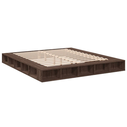 vidaXL Bettgestell Braun Eichen-Optik 180x200 cm Holzwerkstoff