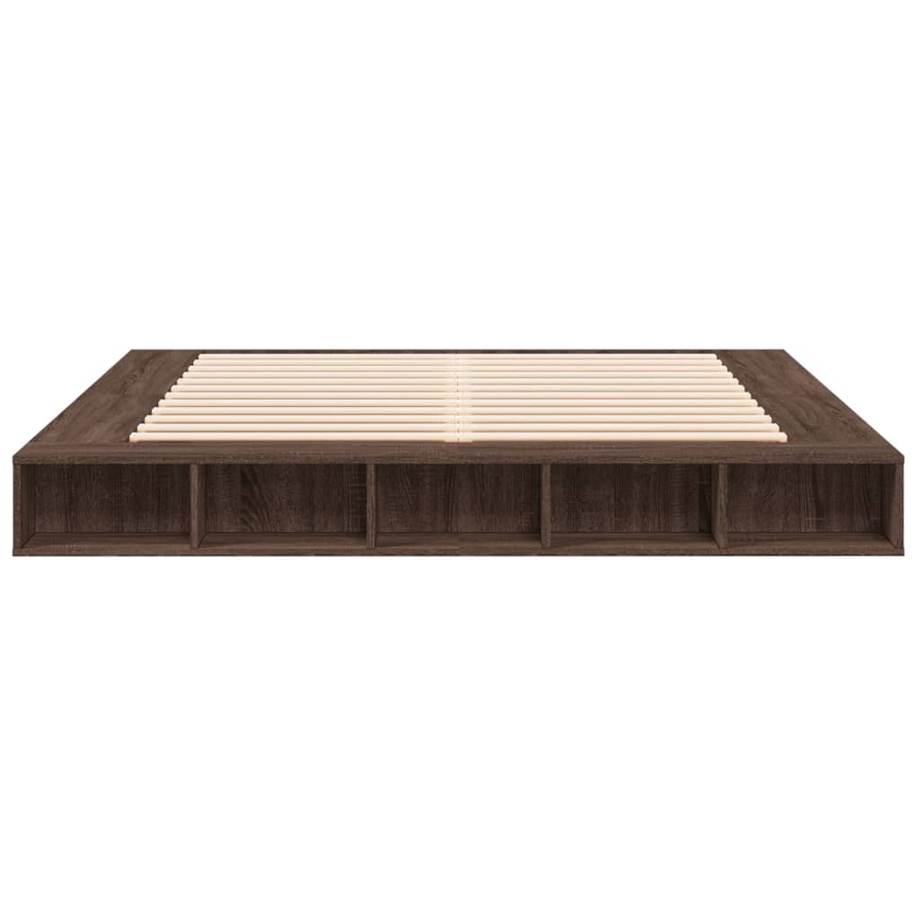 vidaXL Bettgestell Braun Eichen-Optik 180x200 cm Holzwerkstoff