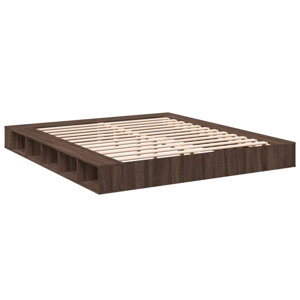vidaXL Bettgestell Braun Eichen-Optik 180x200 cm Holzwerkstoff