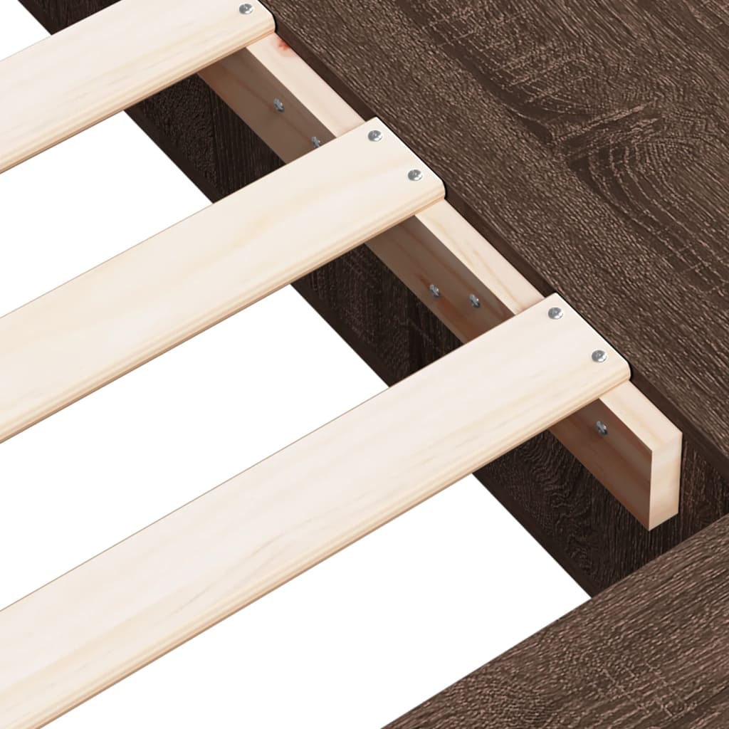 vidaXL Bettgestell Braun Eichen-Optik 180x200 cm Holzwerkstoff