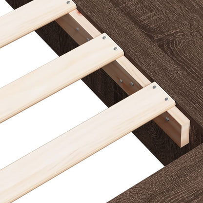 vidaXL Bettgestell Braun Eichen-Optik 180x200 cm Holzwerkstoff