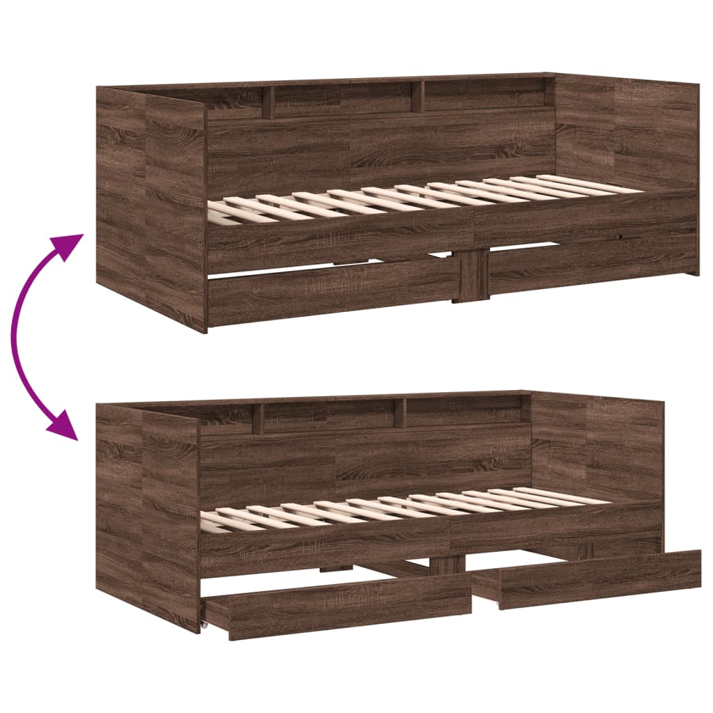 vidaXL Tagesbett mit Schubladen ohne Matratze 90x190 cm