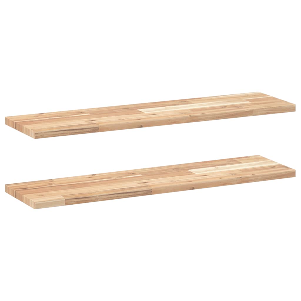 vidaXL Schweberegale 2 Stk. 80x20x2 cm Massivholz Akazie Unbehandelt