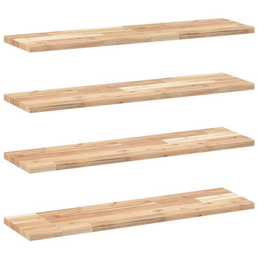 vidaXL Schweberegale 4 Stk. 80x20x2 cm Massivholz Akazie Unbehandelt