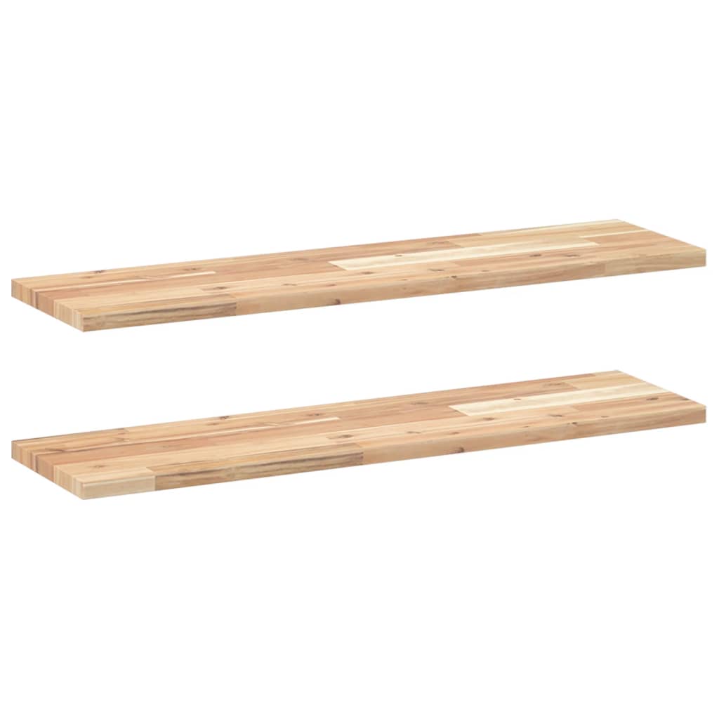 vidaXL Schweberegale 2 Stk. 100x20x2 cm Massivholz Akazie Unbehandelt