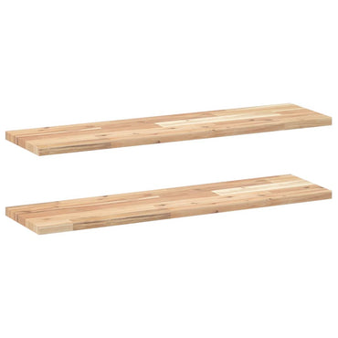 vidaXL Schweberegale 2 Stk. 100x20x2 cm Massivholz Akazie Unbehandelt