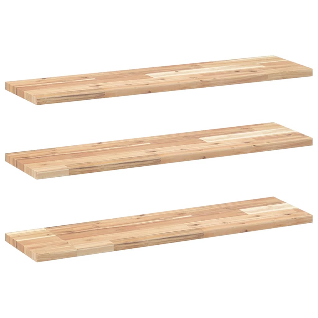 vidaXL Schweberegale 3 Stk. 100x20x2 cm Massivholz Akazie Unbehandelt
