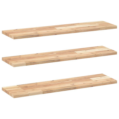 vidaXL Schweberegale 3 Stk. 100x20x2 cm Massivholz Akazie Unbehandelt