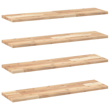 vidaXL Schweberegale 4 Stk. 100x20x2 cm Massivholz Akazie Unbehandelt