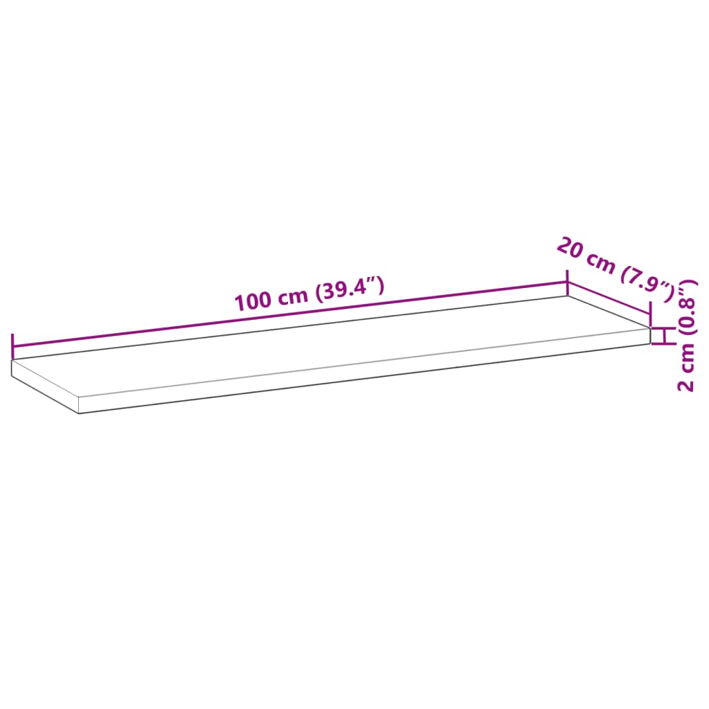 vidaXL Schweberegale 4 Stk. 100x20x2 cm Massivholz Akazie Unbehandelt