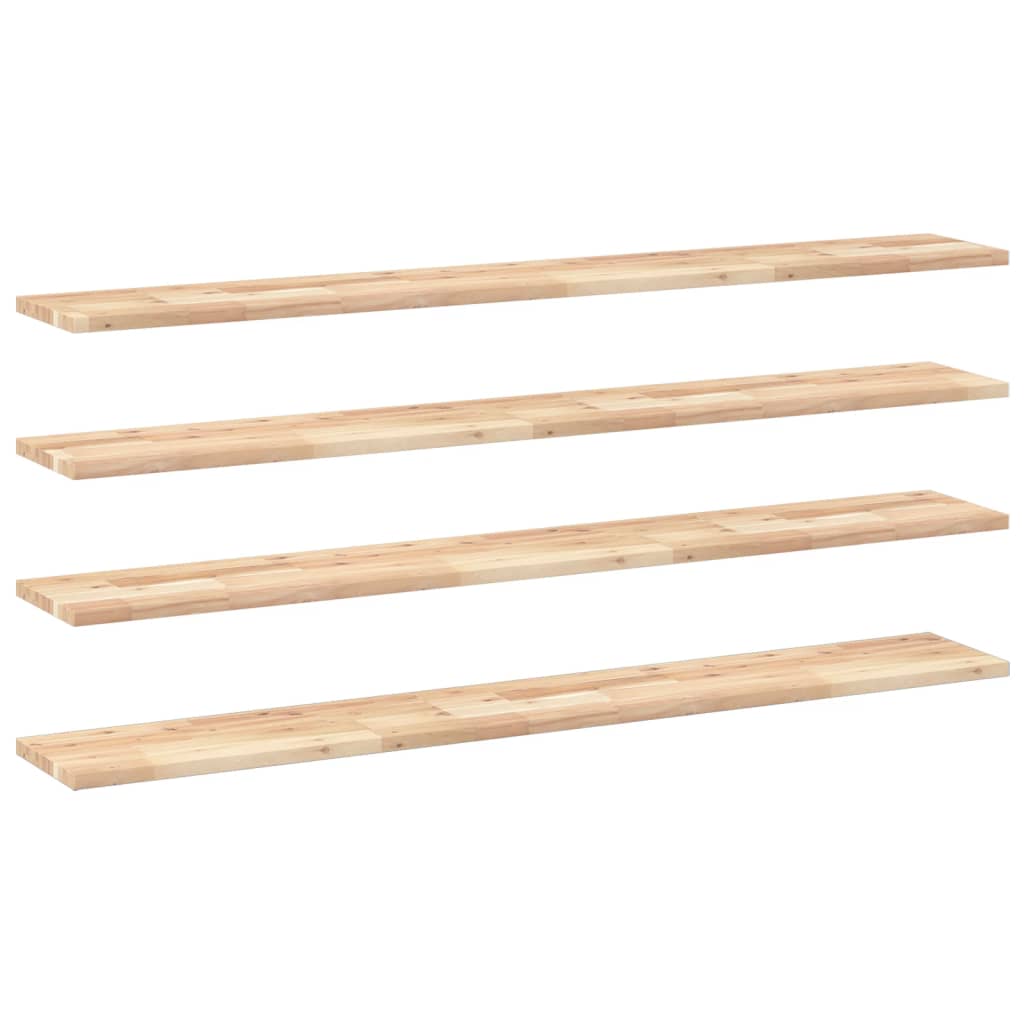 vidaXL Schweberegale 4 Stk. 120x20x2 cm Massivholz Akazie Unbehandelt
