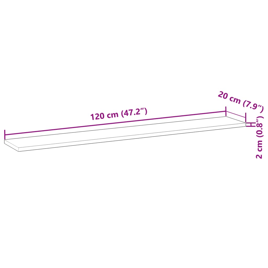 vidaXL Schweberegale 4 Stk. 120x20x2 cm Massivholz Akazie Unbehandelt