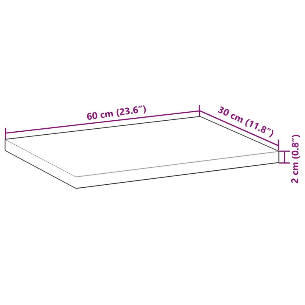 vidaXL Étagères murales 2 pcs 60x30x2 cm Bois d'acacia massif non traité