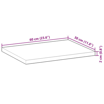 vidaXL Étagères murales 2 pcs 60x30x2 cm Bois d'acacia massif non traité