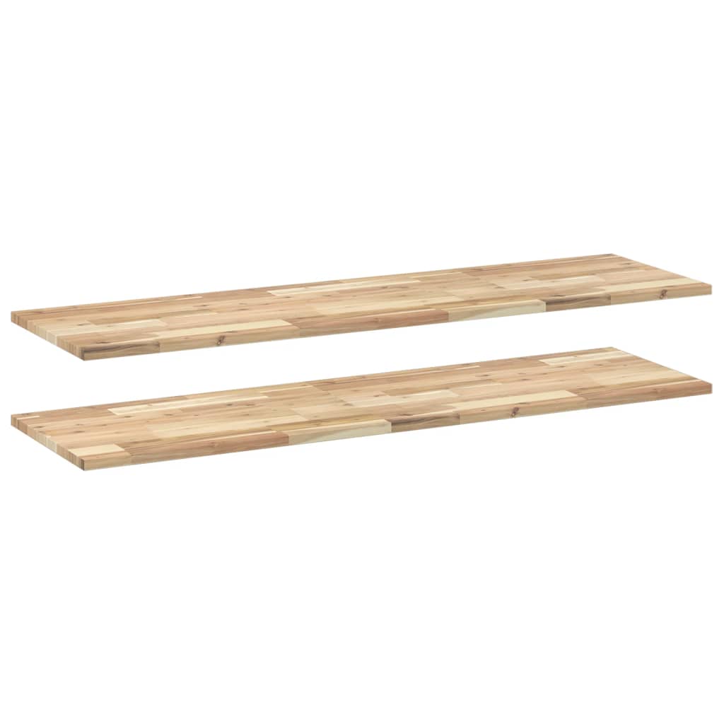 vidaXL Schweberegale 2 Stk. 120x40x2 cm Massivholz Akazie Unbehandelt