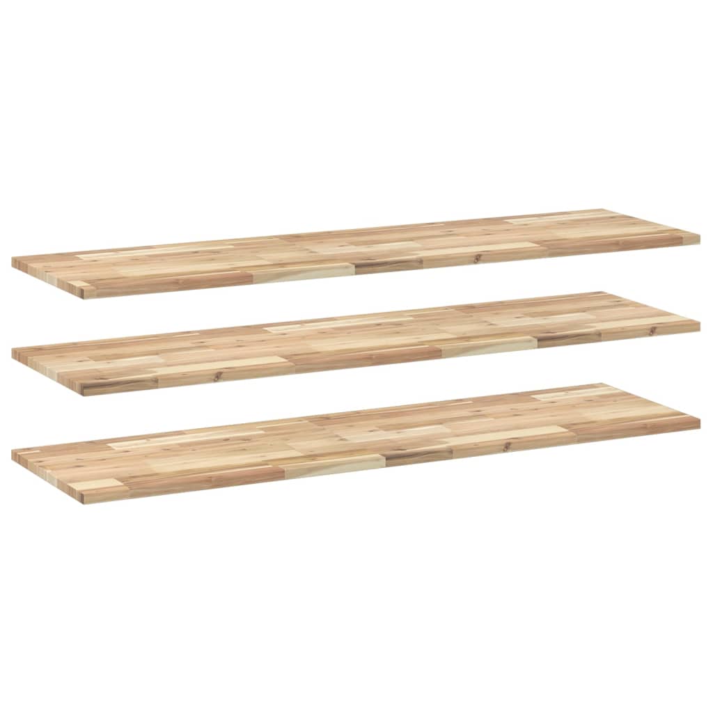 vidaXL Schweberegale 3 Stk. 160x40x2 cm Massivholz Akazie Unbehandelt