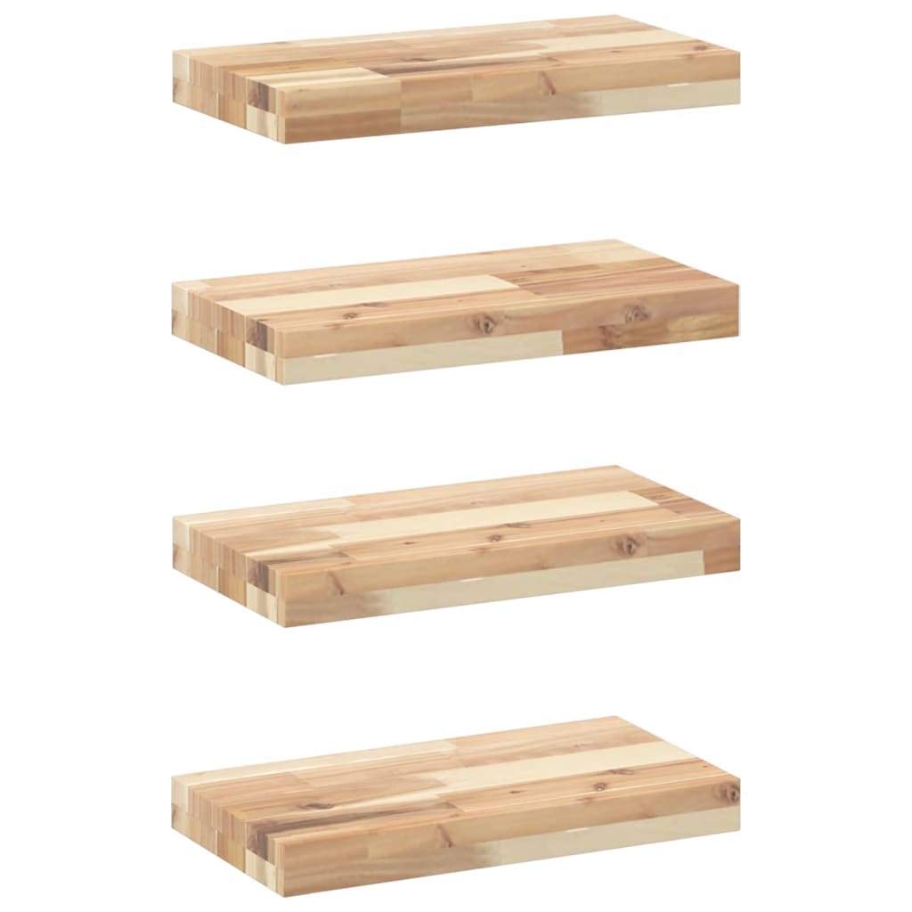 vidaXL Étagères flottantes 4 pcs 60x20x4 cm Bois d'acacia massif non traité