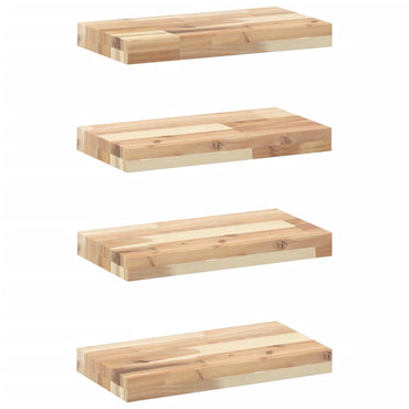 vidaXL Schweberegale 4 Stk. 60x20x4 cm Massivholz Akazie Unbehandelt