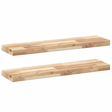 vidaXL Schweberegale 2 Stk. 80x20x4 cm Massivholz Akazie Unbehandelt