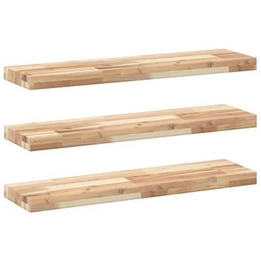 vidaXL Schweberegale 3 Stk. 100x20x4 cm Massivholz Akazie Unbehandelt
