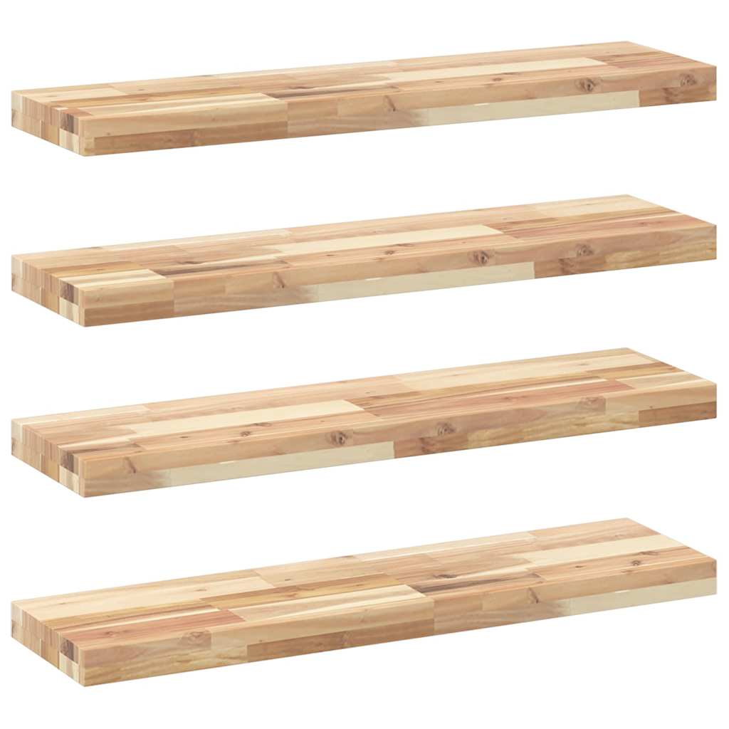 vidaXL Schweberegale 4 Stk. 100x20x4 cm Massivholz Akazie Unbehandelt