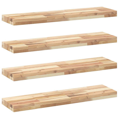 vidaXL Schweberegale 4 Stk. 100x20x4 cm Massivholz Akazie Unbehandelt