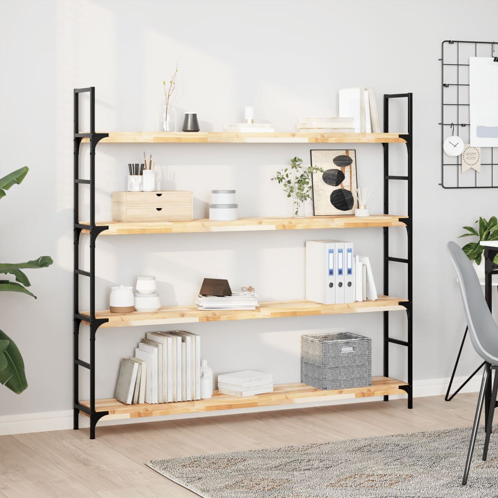 vidaXL Schweberegale 2 Stk. 120x20x4 cm Massivholz Akazie Unbehandelt