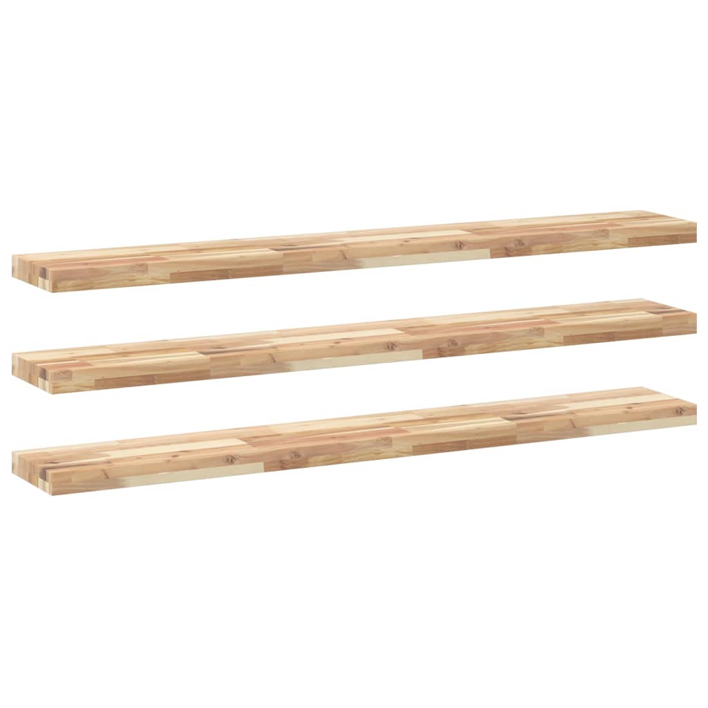 vidaXL Schweberegale 3 Stk. 140x20x4 cm Massivholz Akazie Unbehandelt