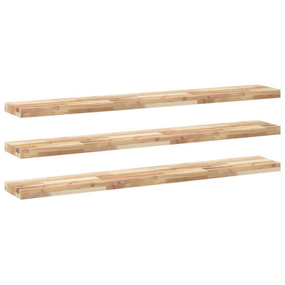 vidaXL Schweberegale 3 Stk. 140x20x4 cm Massivholz Akazie Unbehandelt
