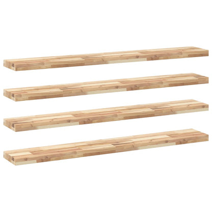 vidaXL Schweberegale 4 Stk. 140x20x4 cm Massivholz Akazie Unbehandelt