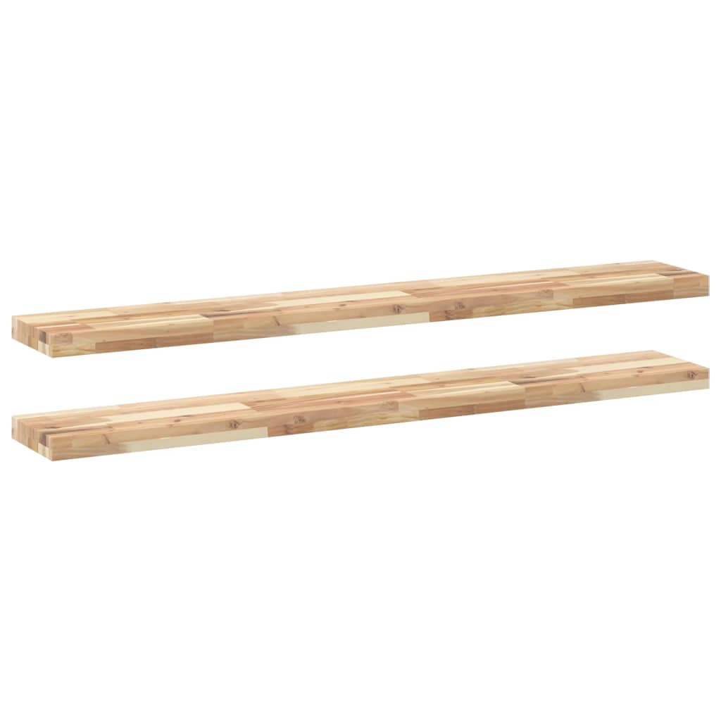 vidaXL Schweberegale 2 Stk. 160x20x4 cm Massivholz Akazie Unbehandelt