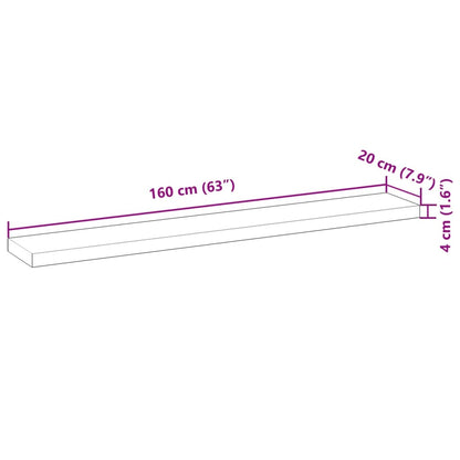 vidaXL Schweberegale 3 Stk. 160x20x4 cm Massivholz Akazie Unbehandelt