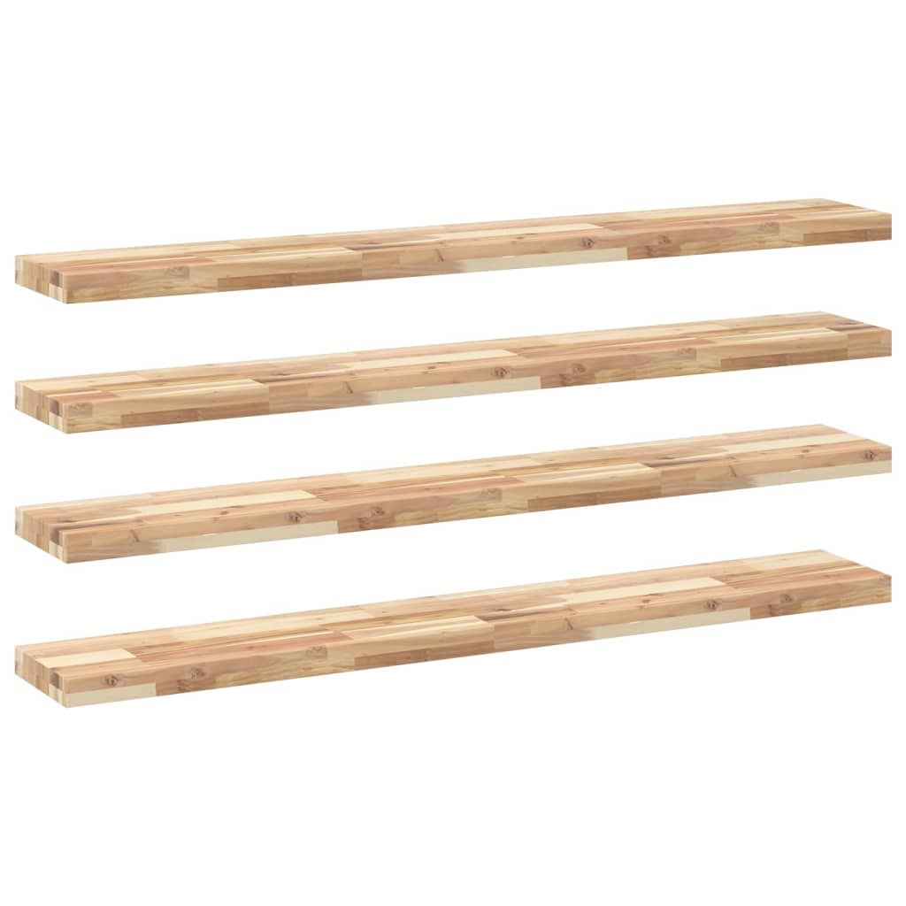 vidaXL Schweberegale 4 Stk. 160x20x4 cm Massivholz Akazie Unbehandelt