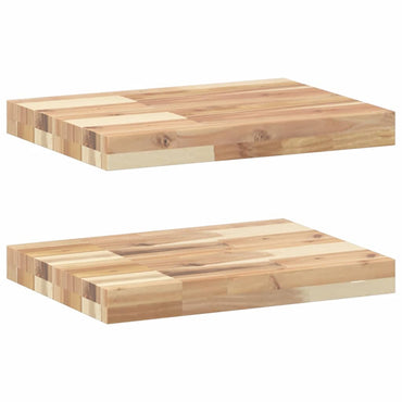 vidaXL Schweberegale 2 Stk. 40x30x4 cm Massivholz Akazie Unbehandelt