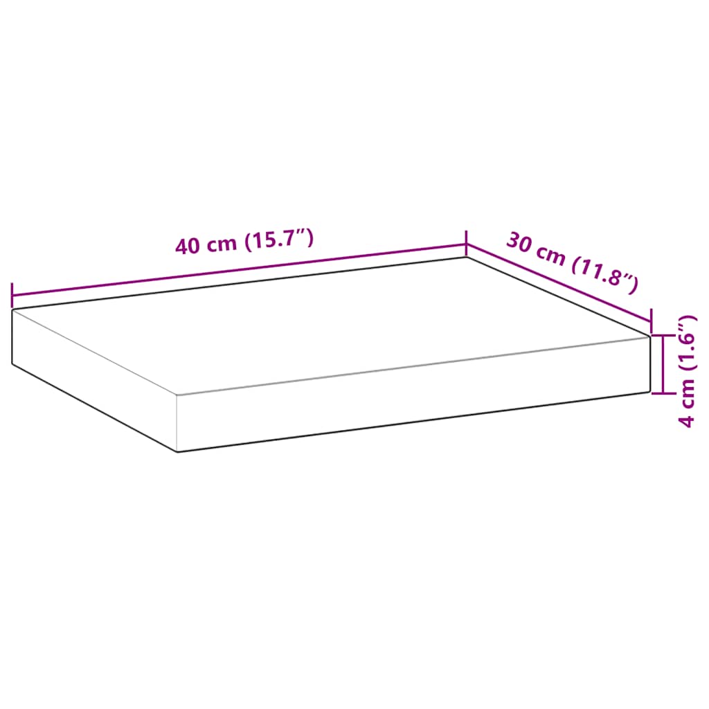 vidaXL Schweberegale 3 Stk. 40x30x4 cm Massivholz Akazie Unbehandelt